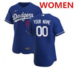 Women Customized Nike los angeles dodgers blue flex base jersey